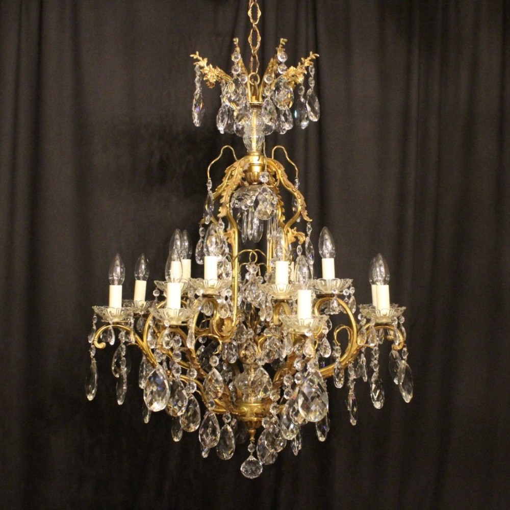 Italian Gilded 17 Light Antique Chandelier
