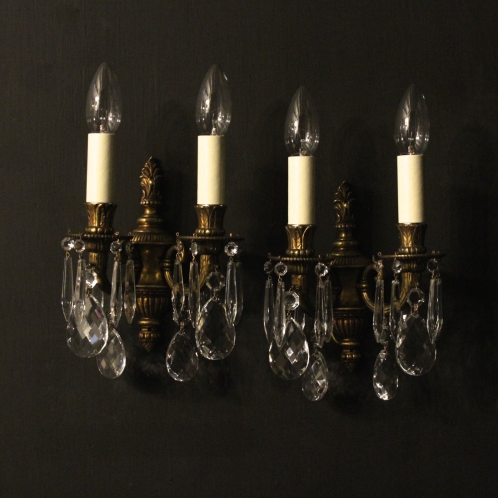 French Pair Of Gilded Antique Wall Lights