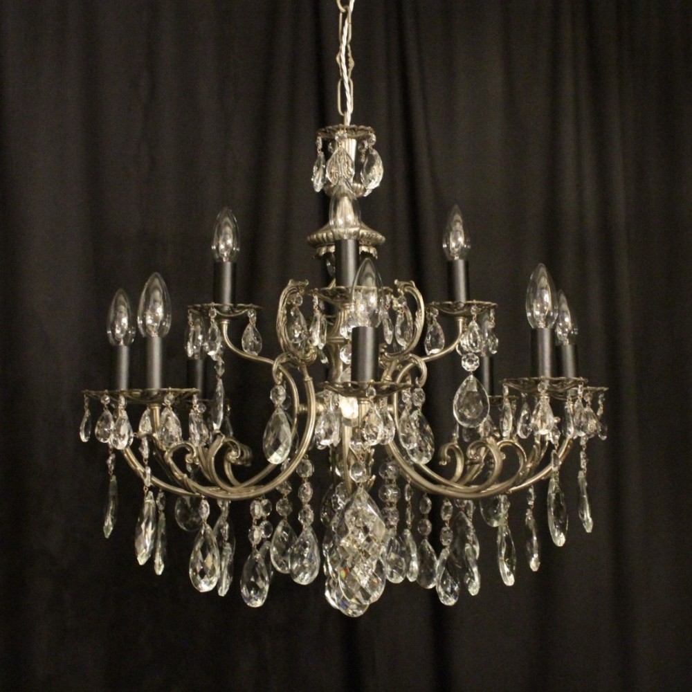 Italian Silver Gilded 12 Light Antique Chandelier