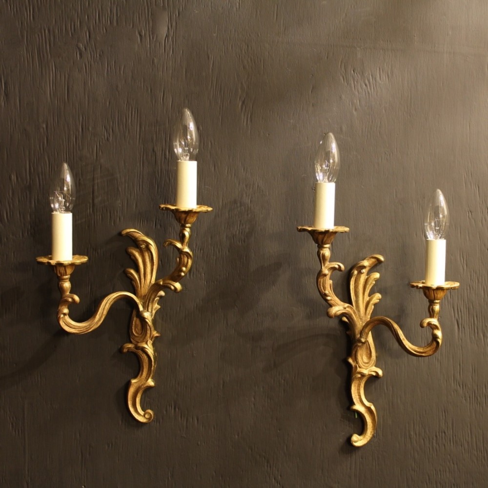 French Set Of 4 Gilded Antique Wall Lights