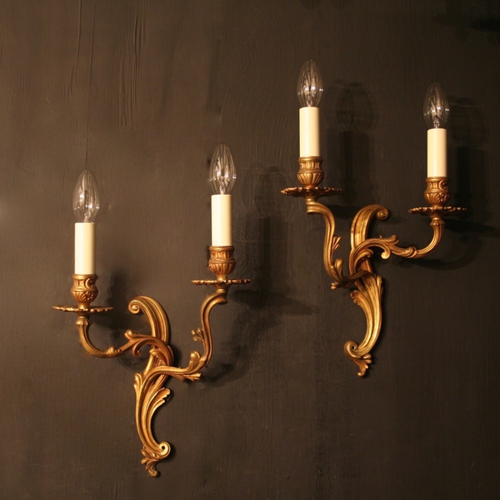 French Set Of 4 Gilded Antique Wall Lights