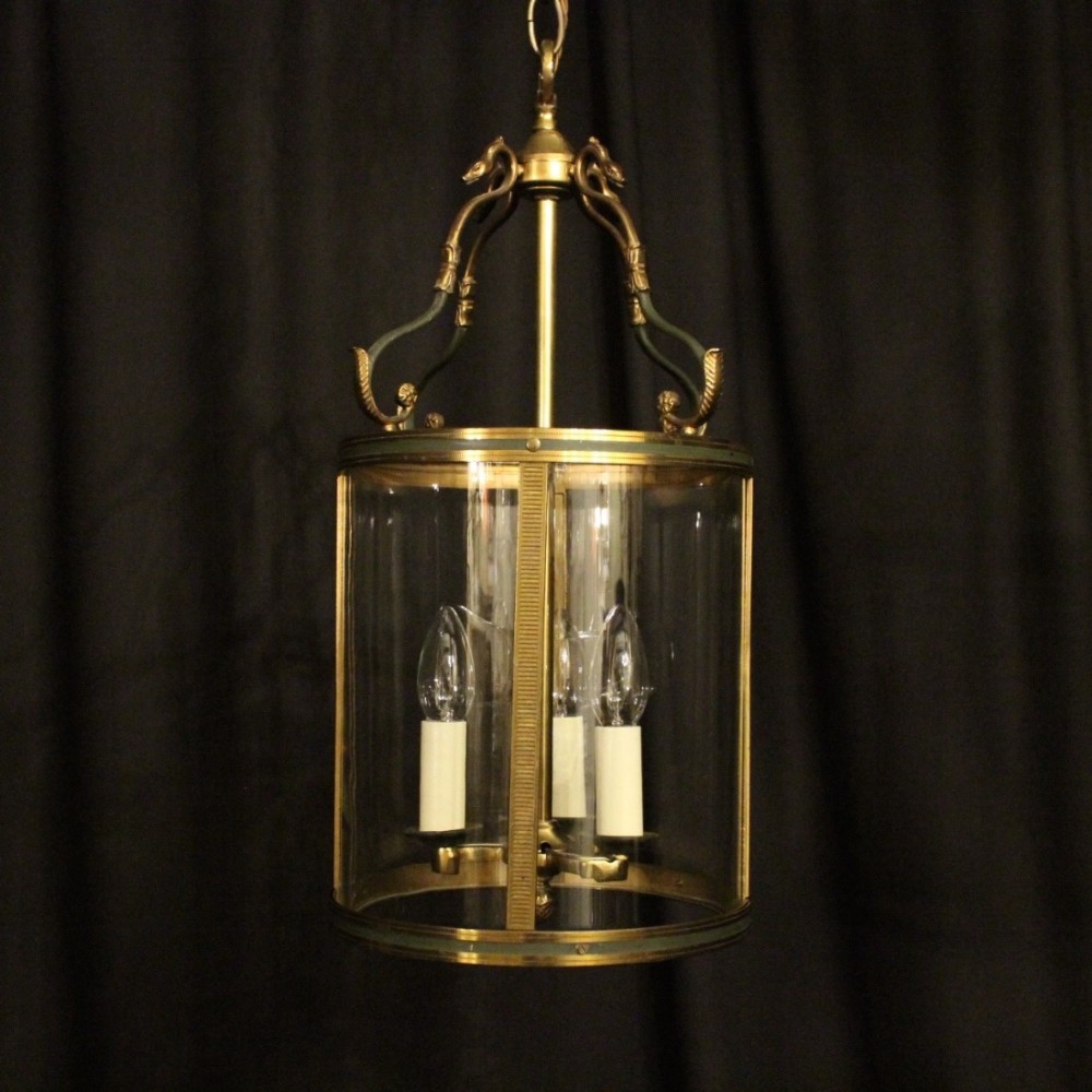 French Gilded Empire Antique Hall Lantern