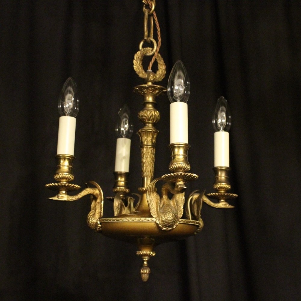 French Empire 4 Light Antique Chandelier