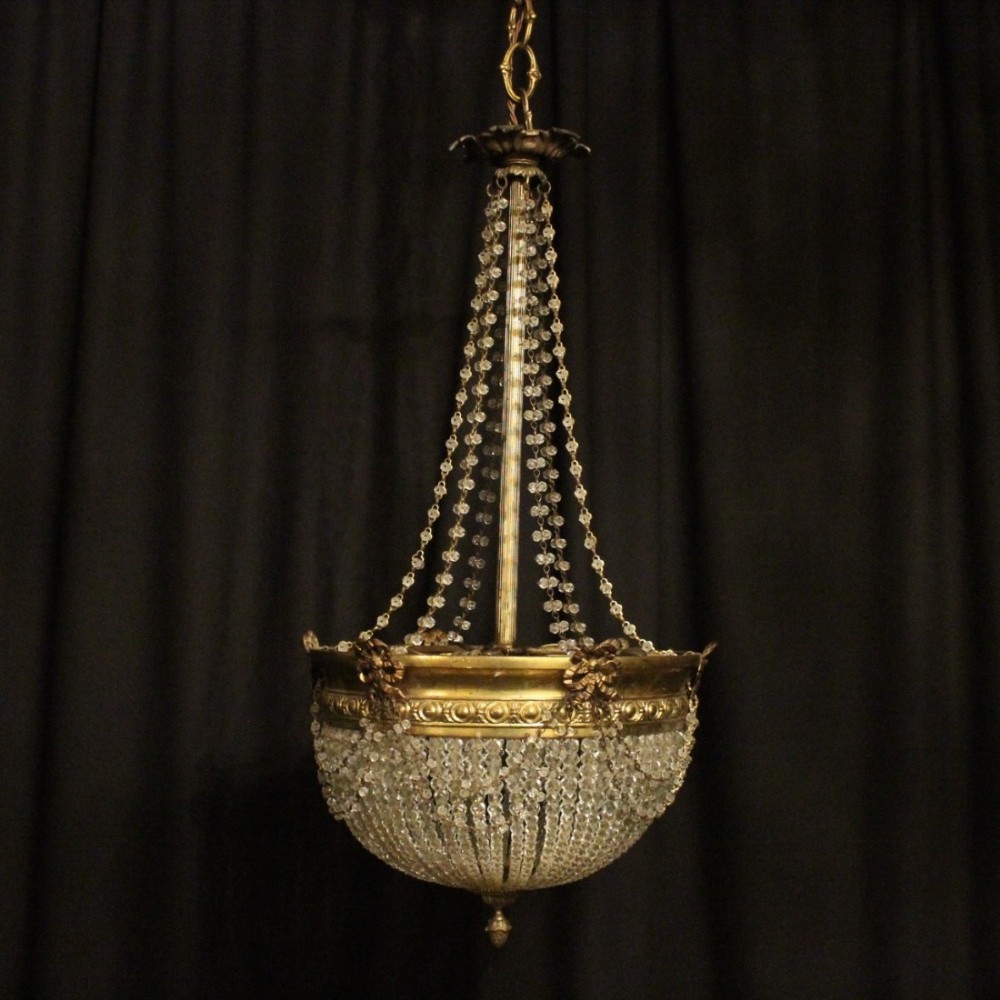 French Gilded Bronze Antique Chandelier