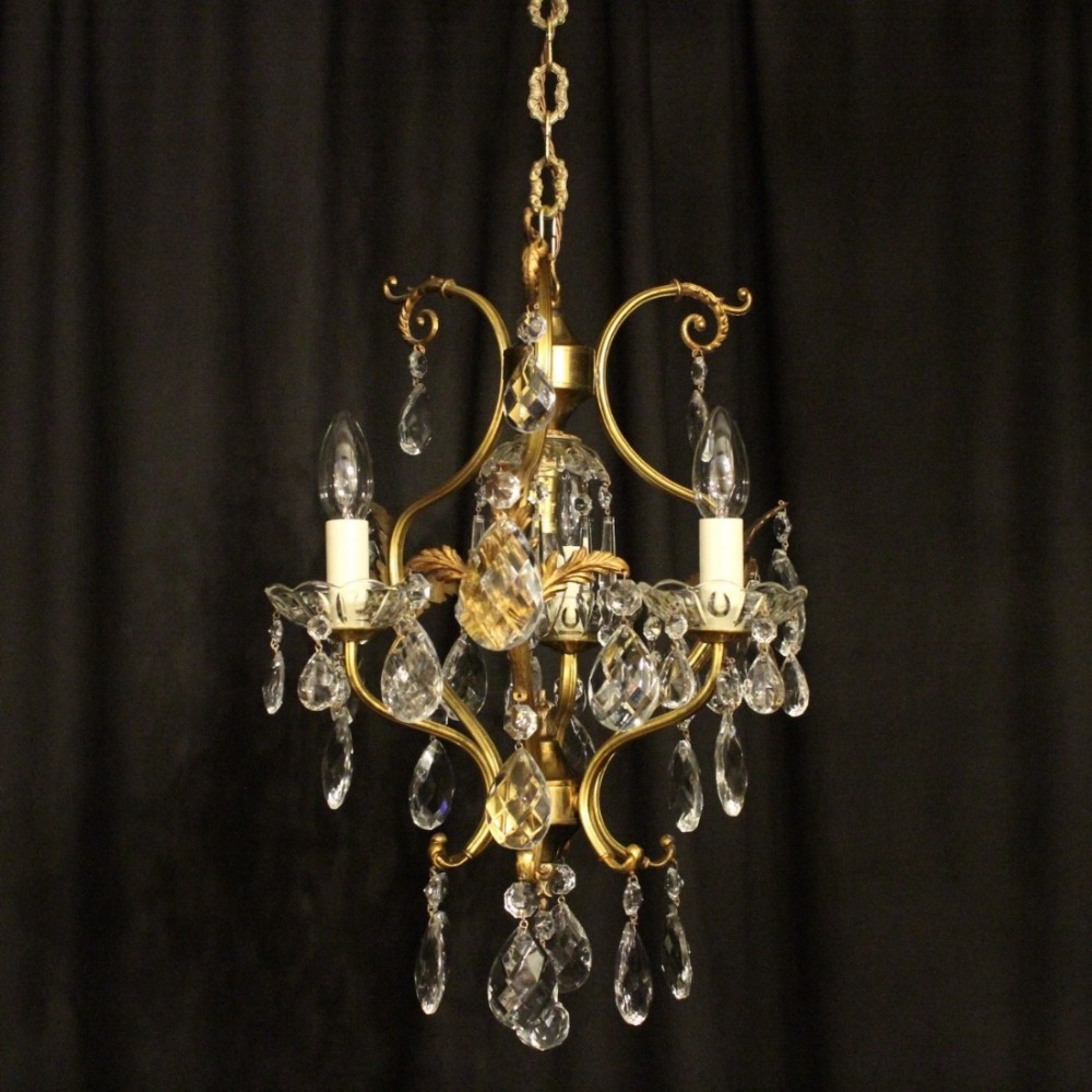 Italian Gilded 4 Light Antique Chandelier