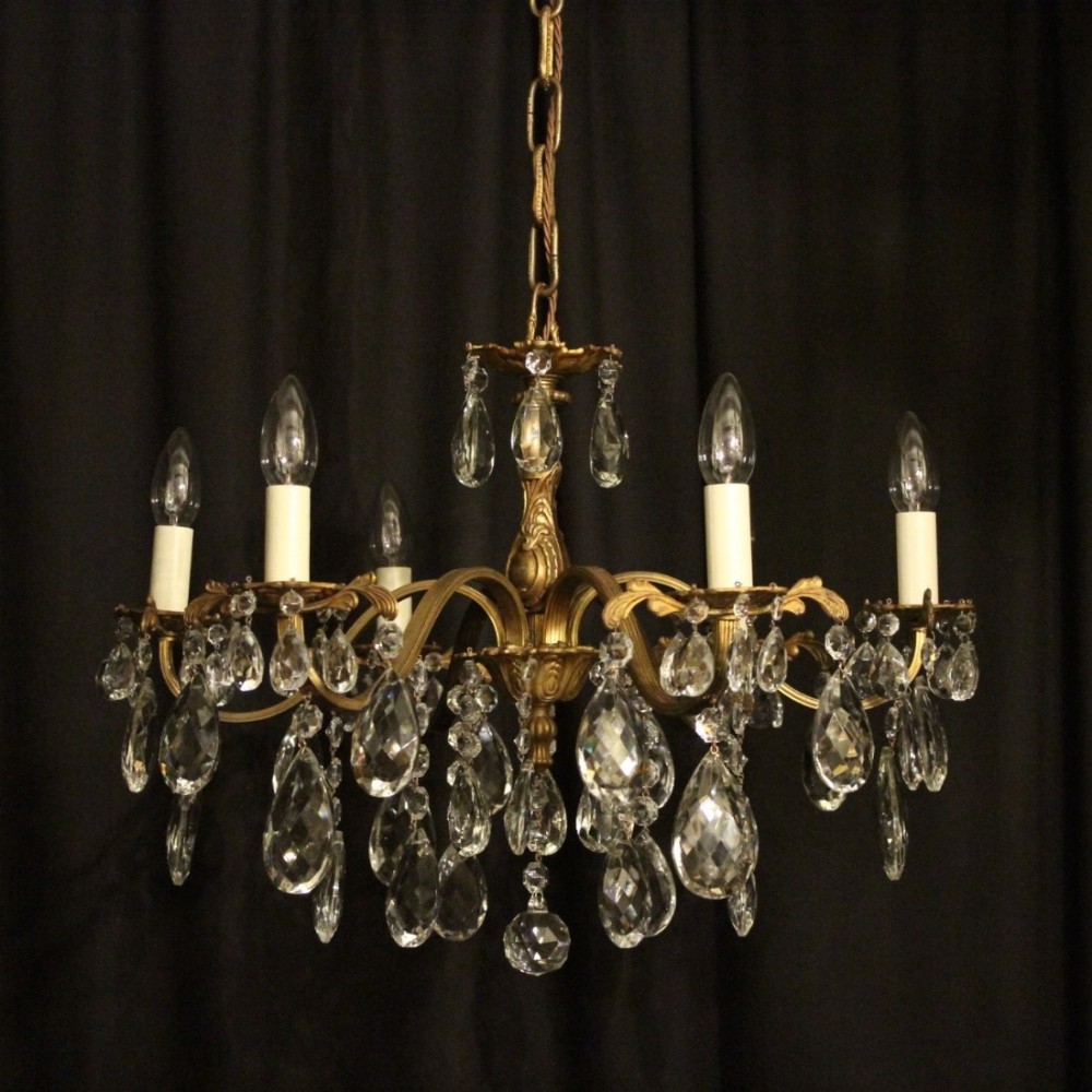 Italian Gilded 6 Light Antiques Chandelier