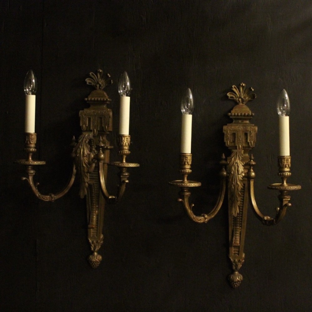 English 19th Century Gilded Wall Sconces