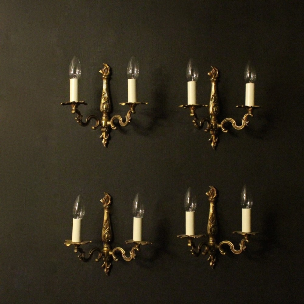 French Set Of 4 Gilded Antique Wall Lights