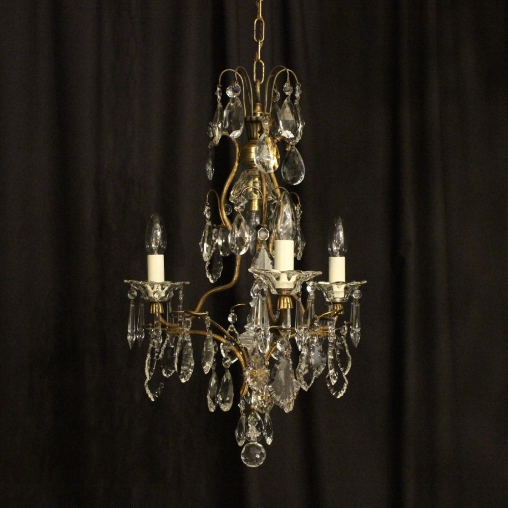French Gilded 4 Light Antique Chandelier