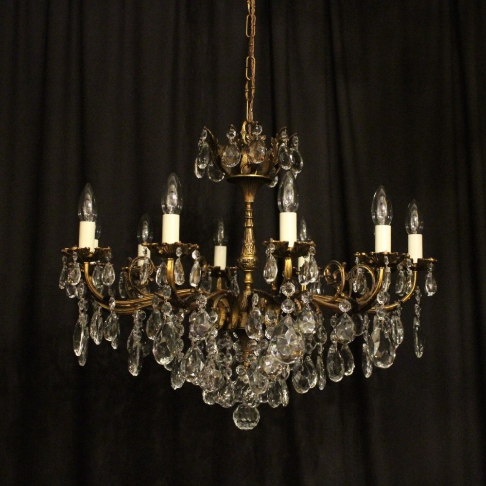 Italian Gilded 10 Light Antique Chandelier