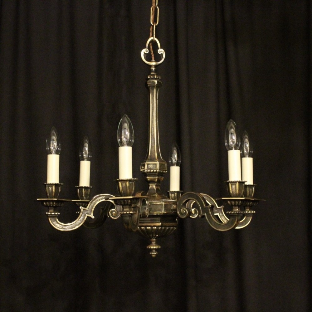 English Gothic 6 Light Antique Chandelier