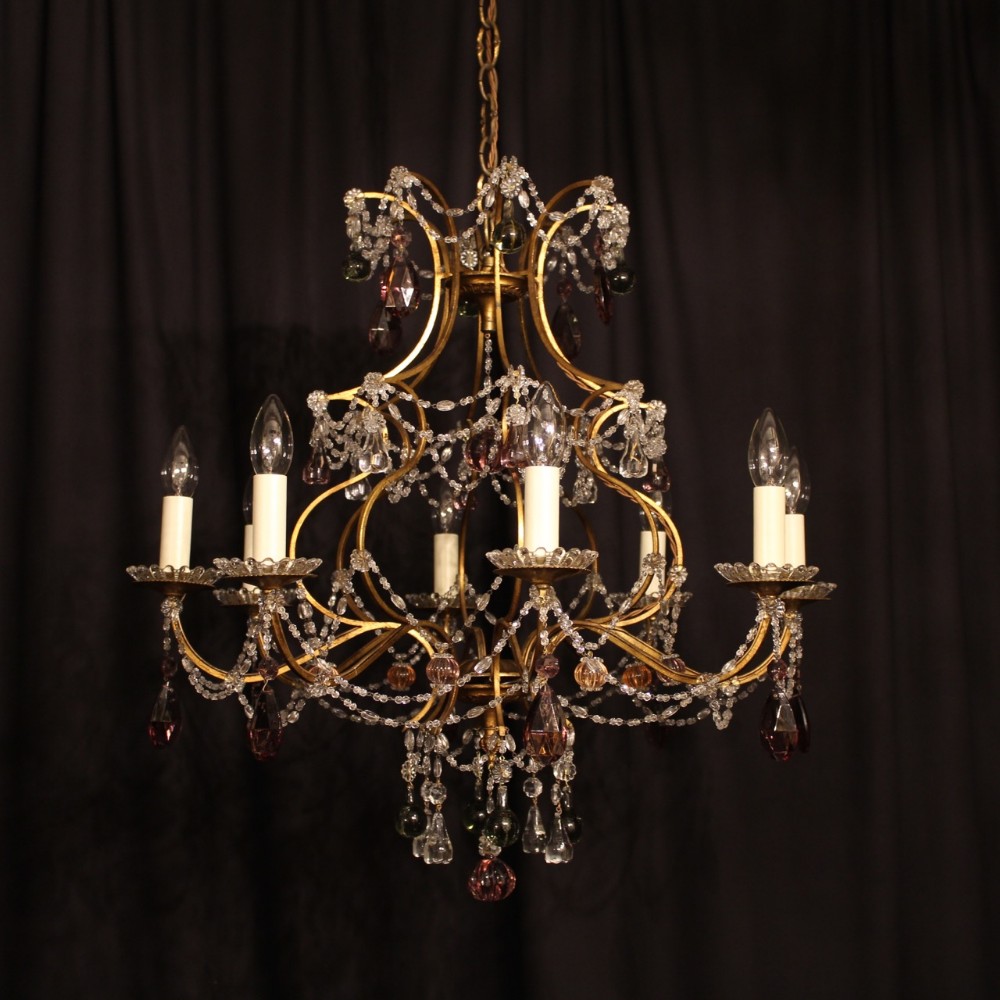 Florentine Gilded 8 Light Antique Chandelier