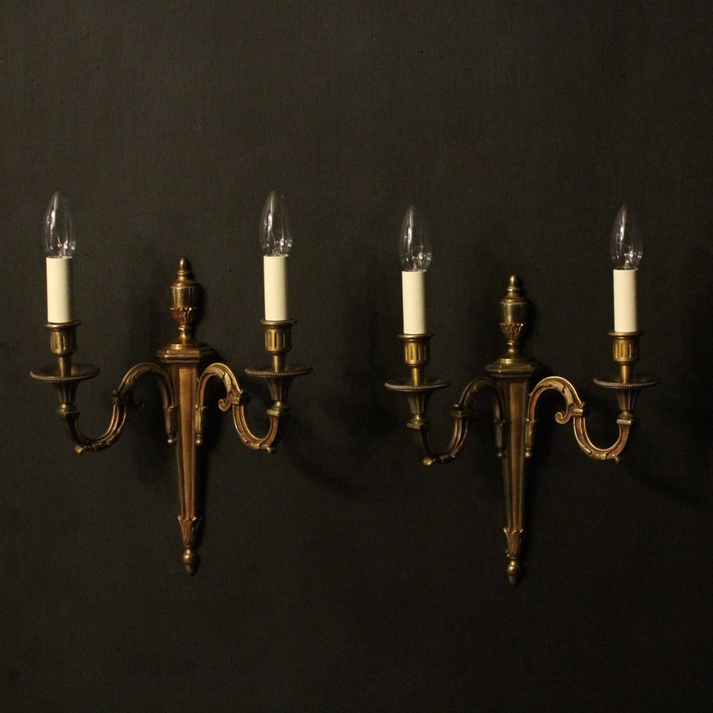 French Pair Of Twin Arm Antique Wall Lights