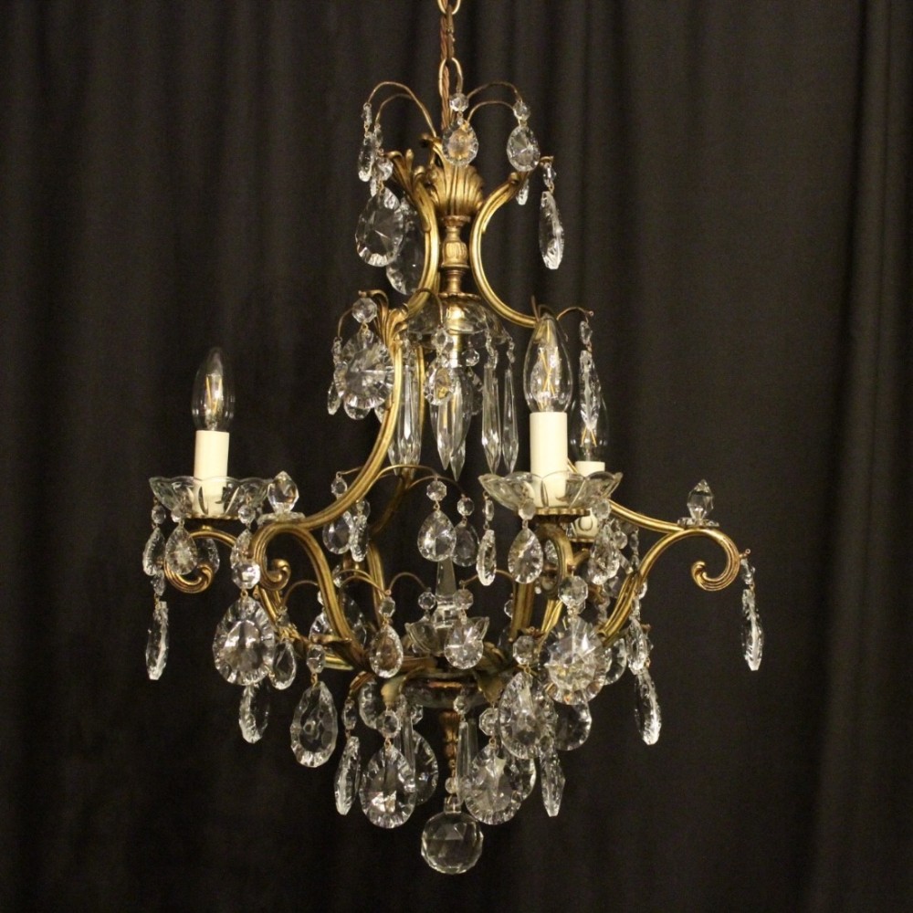French Gilded 4 Light Antique Chandelier