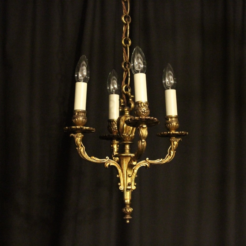 French Bronze 4 Light Antique Chandelier