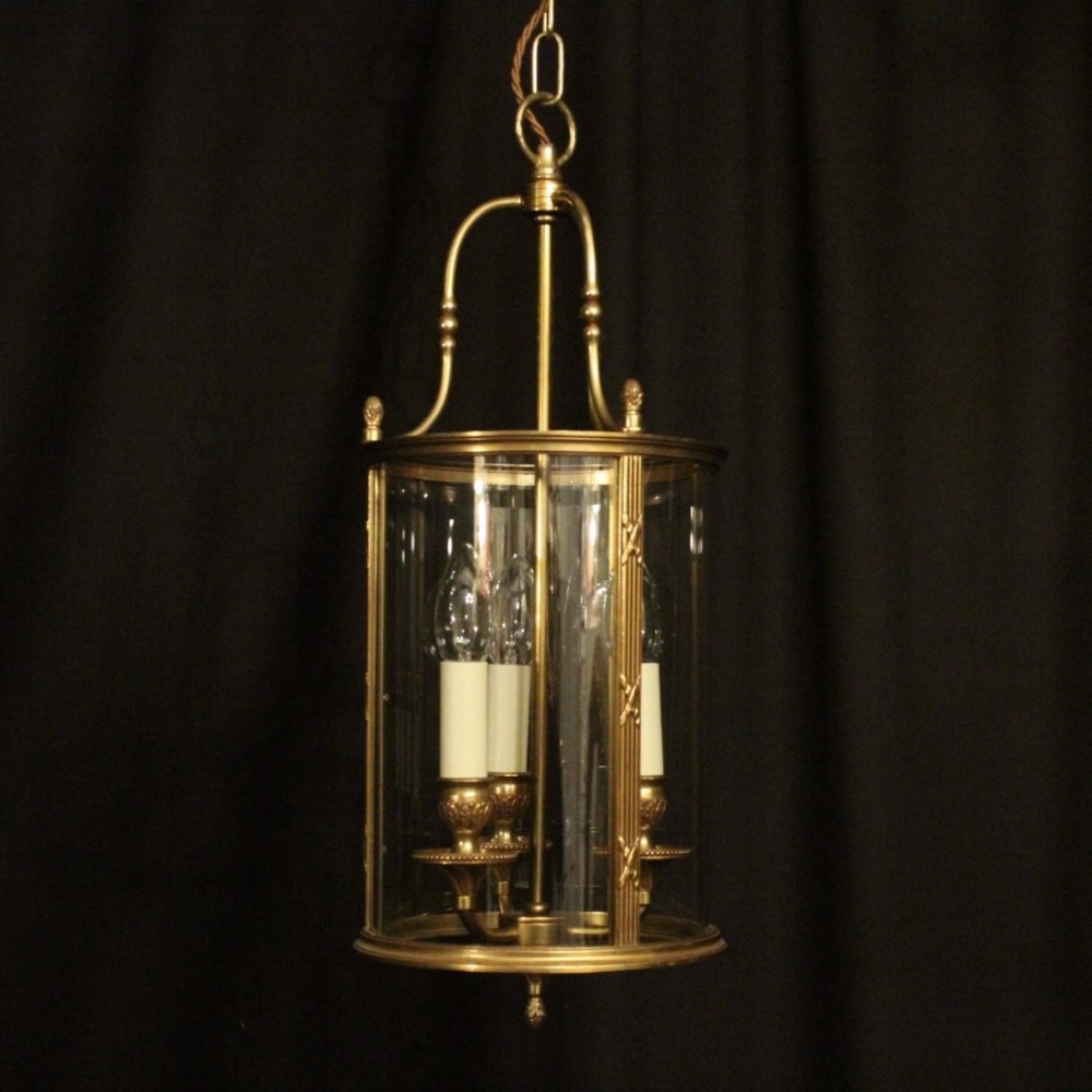 French Gilded Convex Antique Hall Lantern
