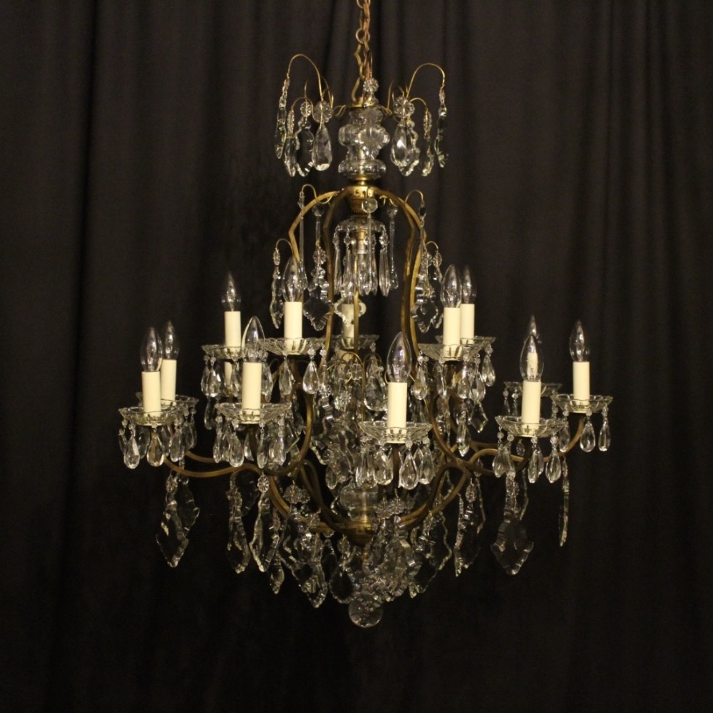 French 16 Light Antique Cage Chandelier