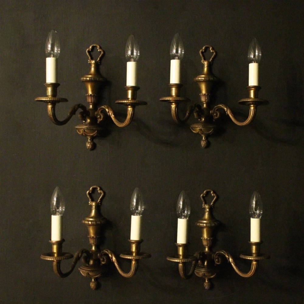 French Set Of 4 Gilded Wall Lights