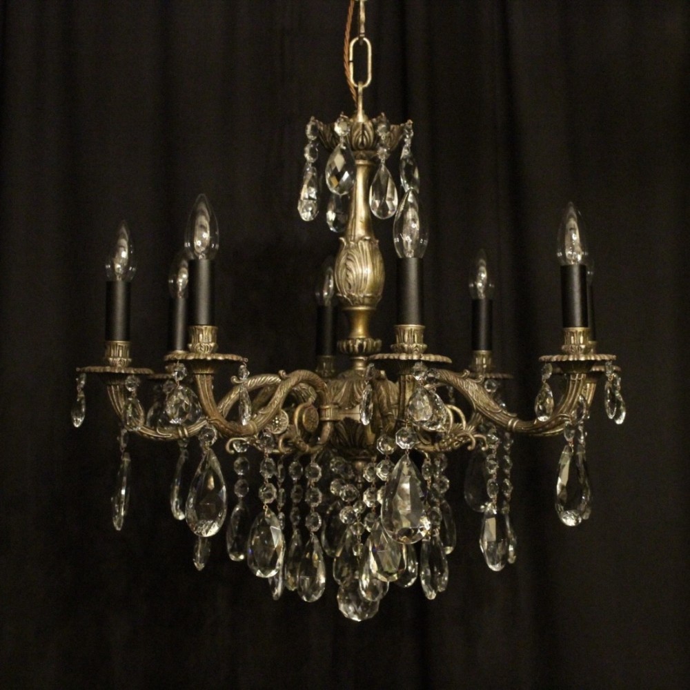 Italian Silver Gilded 8 Light Antique Chandelier