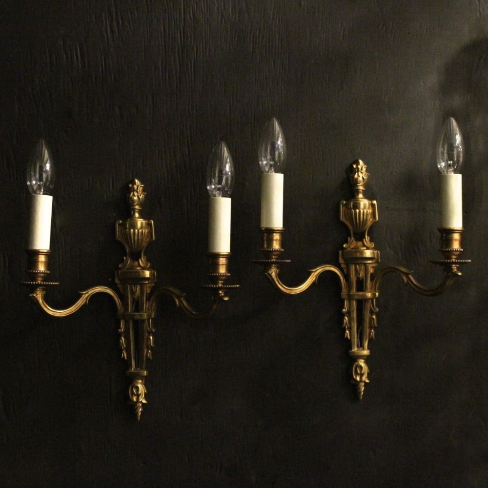 French Pair Of Gilded Antique Wall Lights