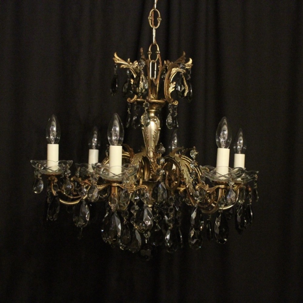 Italian Silver Gilded 6 Light Chandelier