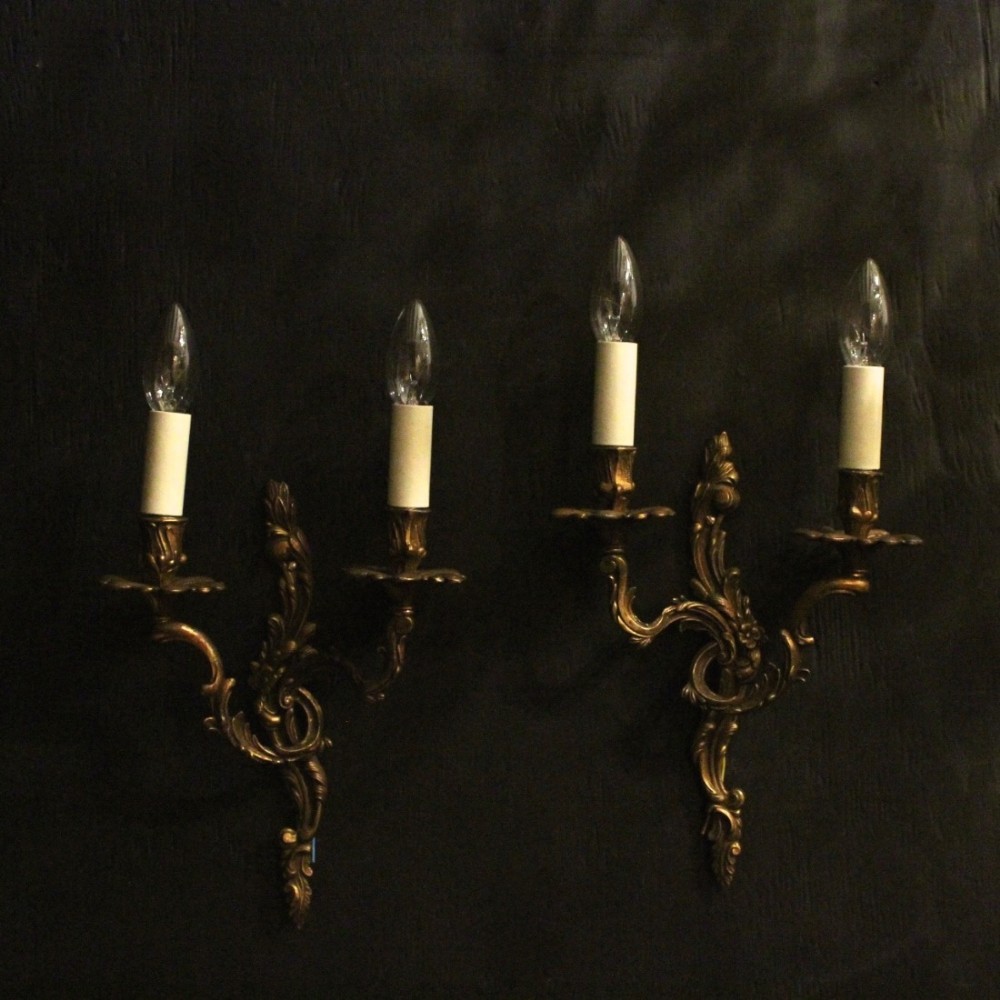 French Pair Of Gilded Wall Lights
