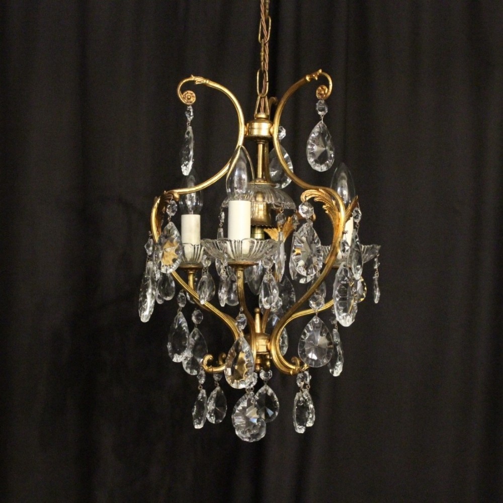 Italian Gilded 4 Light Antique Chandelier