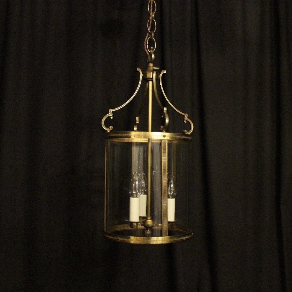 French Gilded Triple Light Antique Lantern