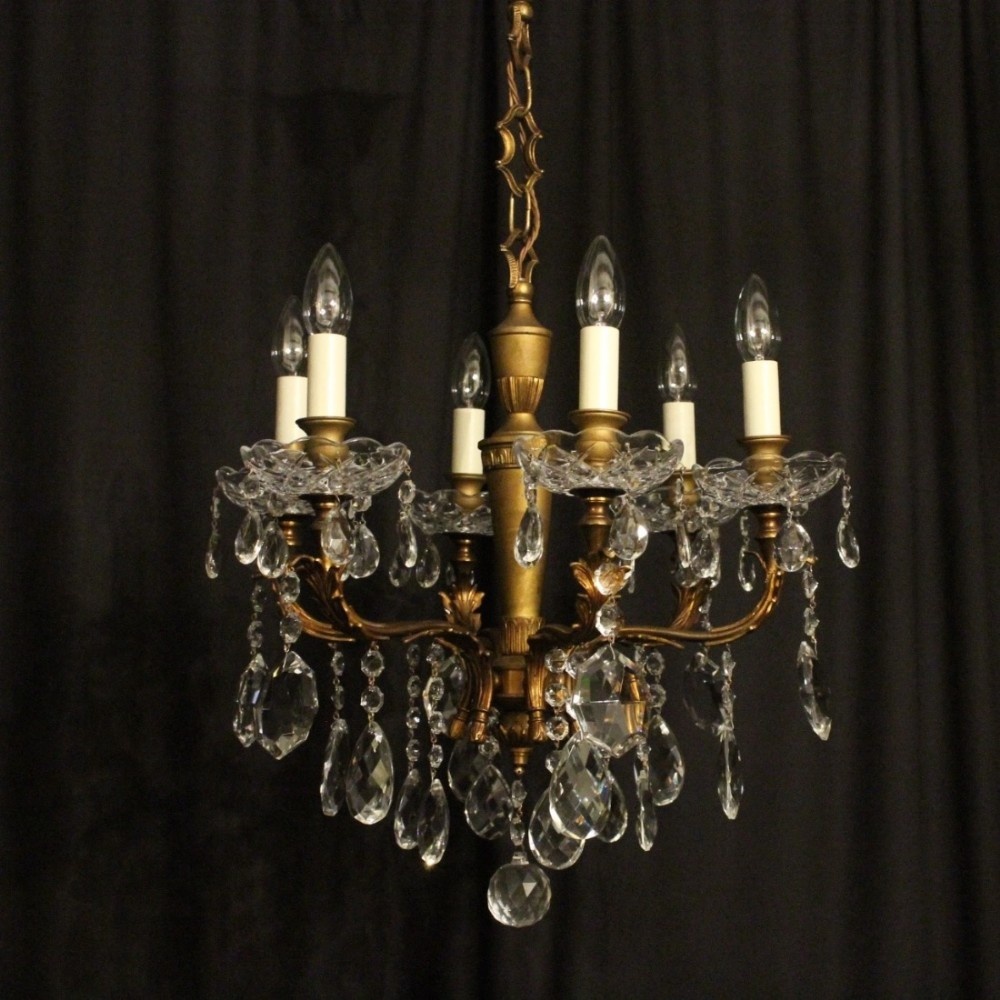Italian Gilded 6 Light Antique Chandelier