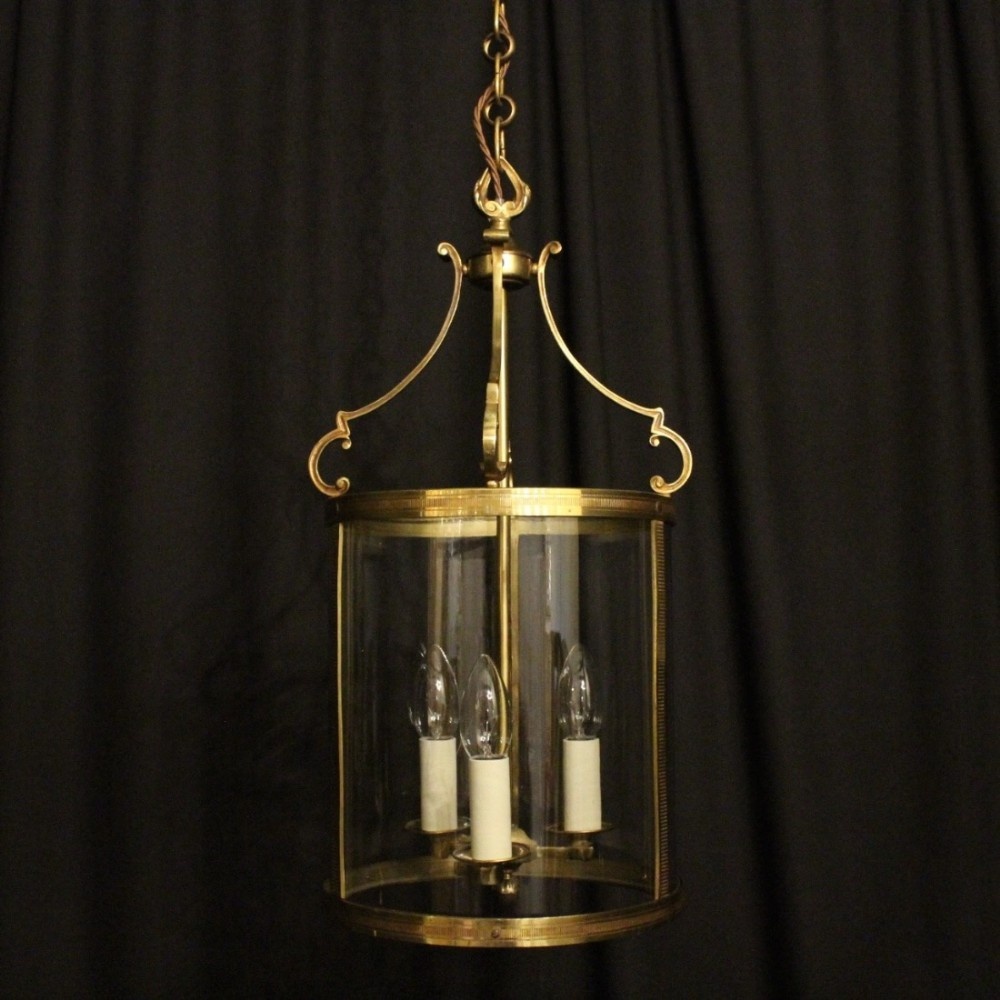 French Gilded Triple Light Antique Lantern