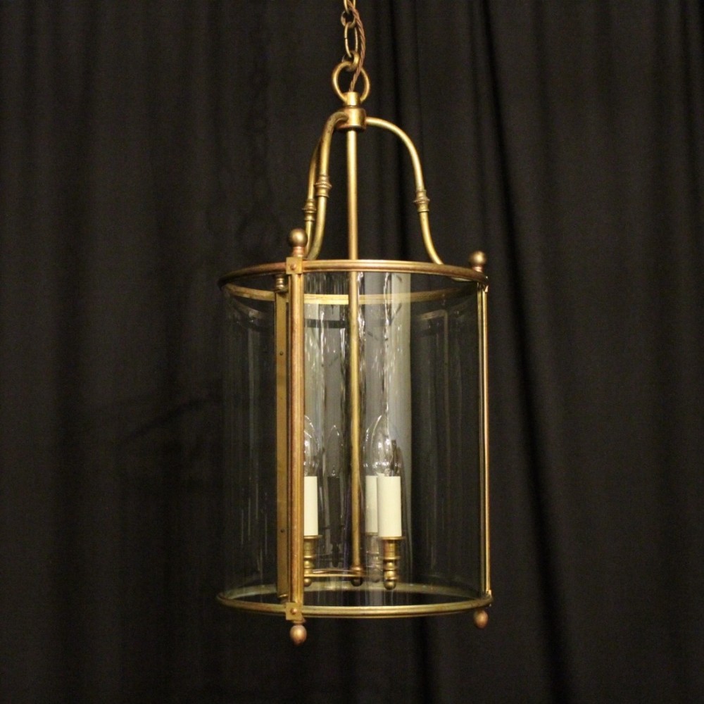 French Large Gilded Antique Hall Lantern
