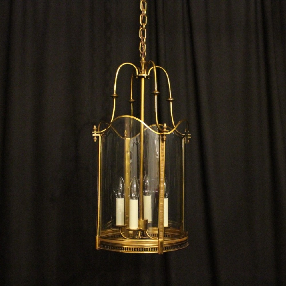 French Large Gilded Bronze Antique Lantern
