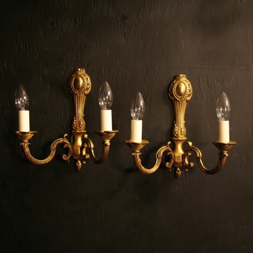 French Pair Of Bronze Antique Wall Lights