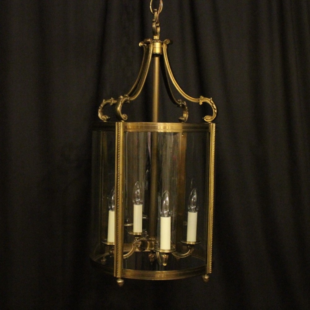 French Large Gilded Bronze 4 Light Antique Lantern