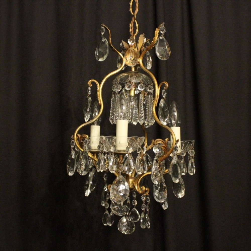Italian Gilded 4 Light Antique Chandelier