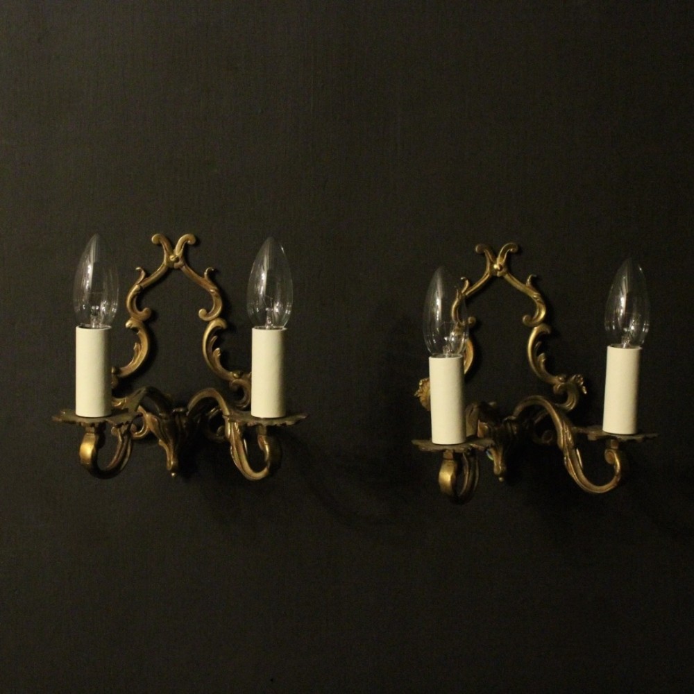 French Pair Of Gilded Antique Wall Lights