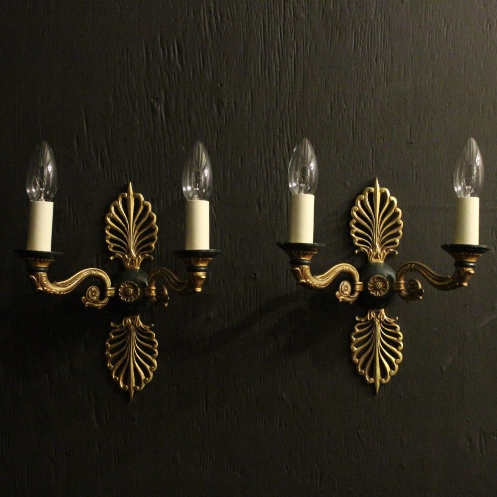 French Pair Of Empire Bronze Wall Lights