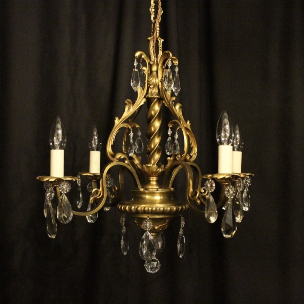 French Bronze 4 Light Antique Chandelier