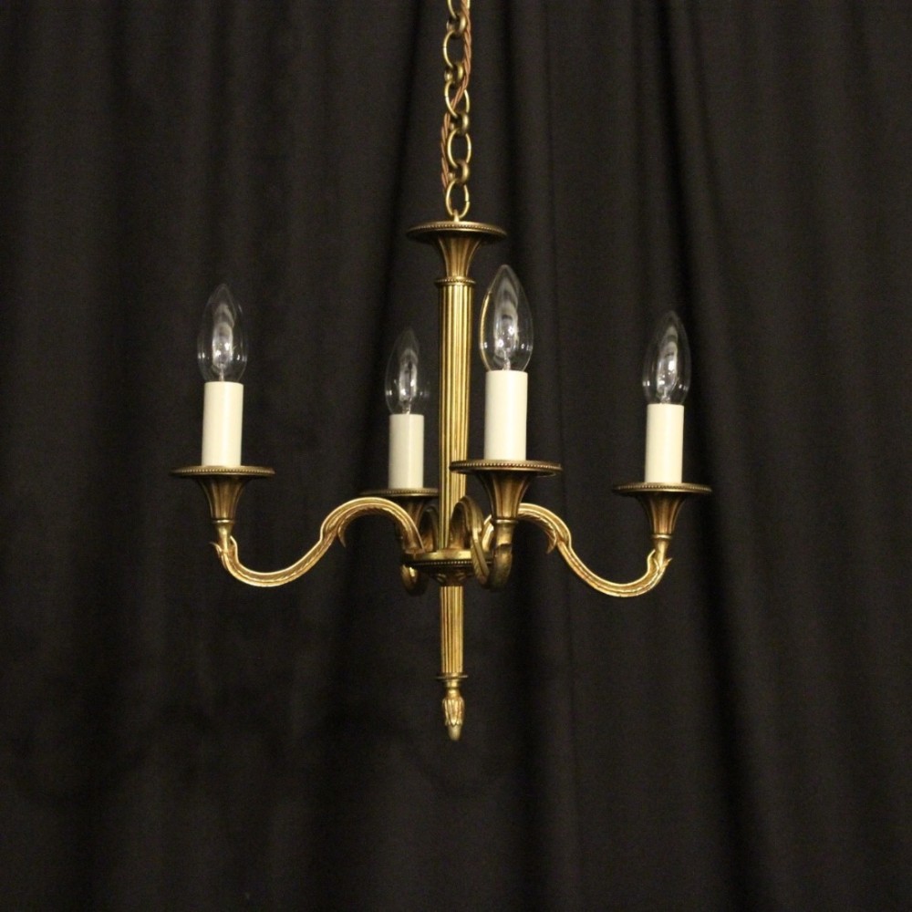French Bronze 4 Light Antique Chandelier