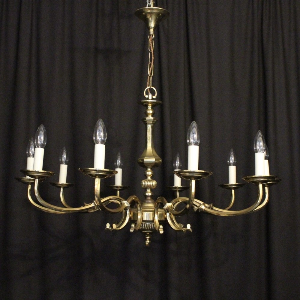 English Brass 10 Light Chandelier