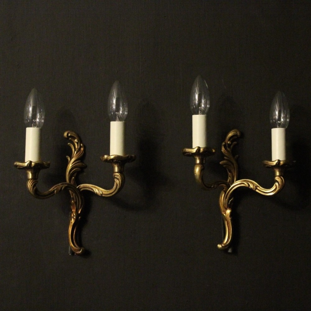 French Pair Of Gilded Antique Wall Lights