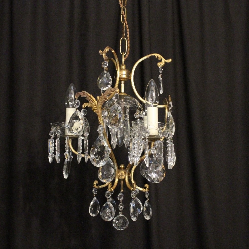 Italian Gilded 4 Light Antique Chandelier