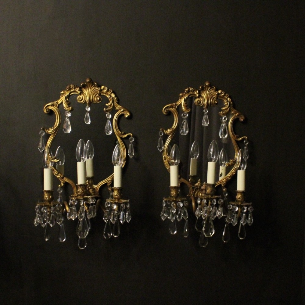 Italian Pair Of Bronze Antique Girandoles
