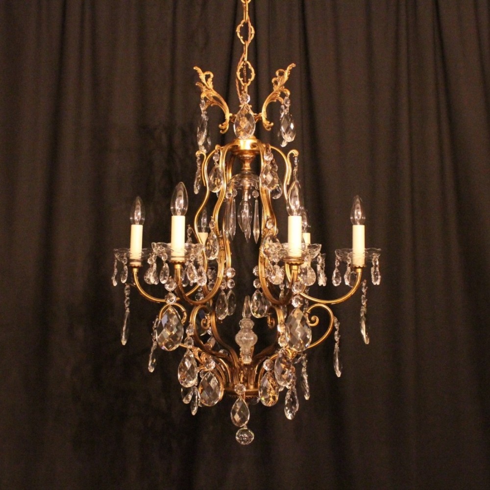 French Gilded 7 Light Antique Chandelier