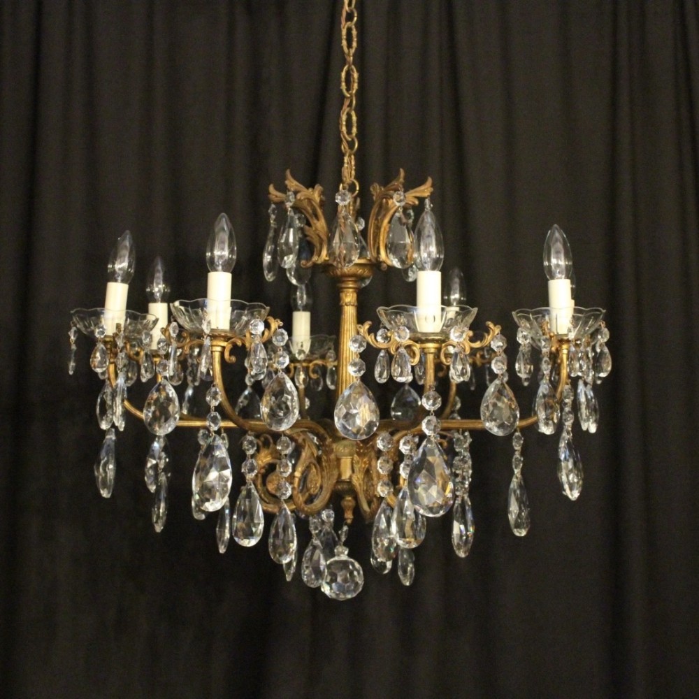 Italian Gilded 8 Light Antique Chandelier