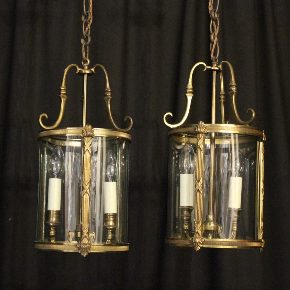 French Pair Of Twin Light Antique Lanterns