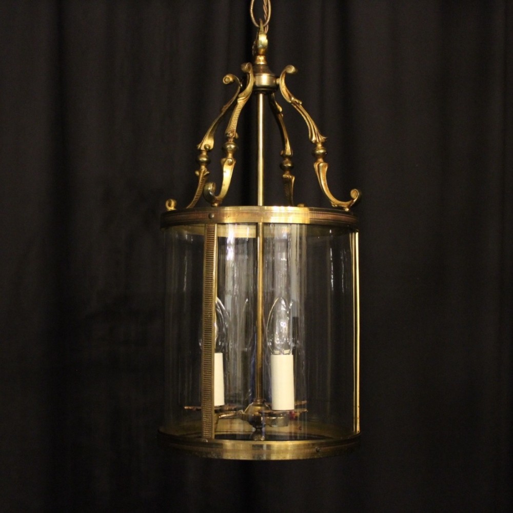 French Gilded Triple Light Antique Lantern