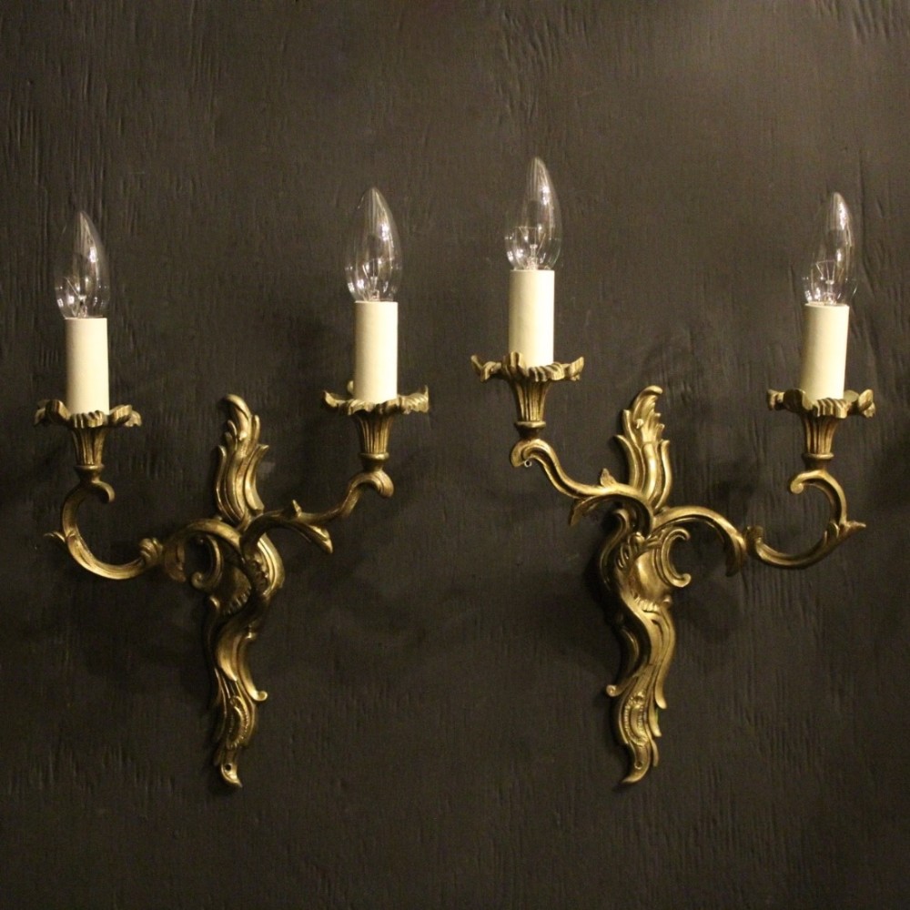 French Pair Of Gilded Antique Wall Lights