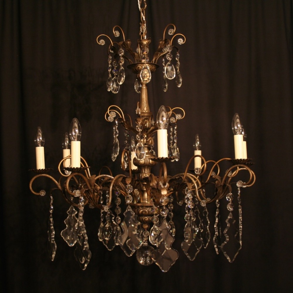 Italian Genoa 8 Light Antique Chandelier