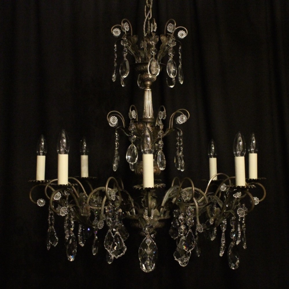 Italian Genoa Silver 8 Light Antique Chandelier